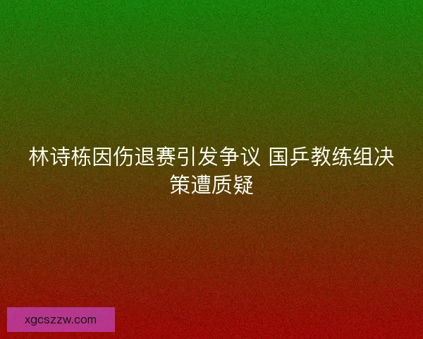 林诗栋因伤退赛引发争议 国乒教练组决策遭质疑